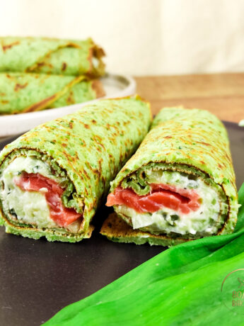 wild garlic salmon crepes