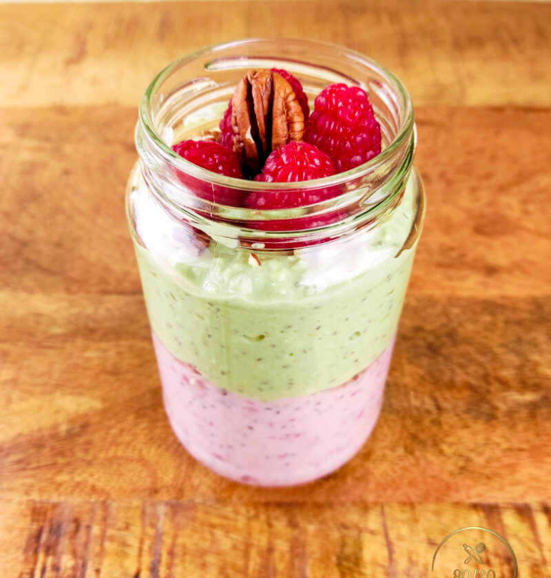 Matcha Raspberry Overnight Oats