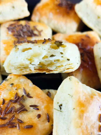 Simple Caraway Squares Made of Easy Homemade Puff Pastry