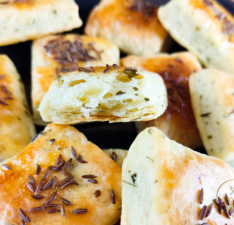 Simple Caraway Squares Made of Easy Homemade Puff Pastry