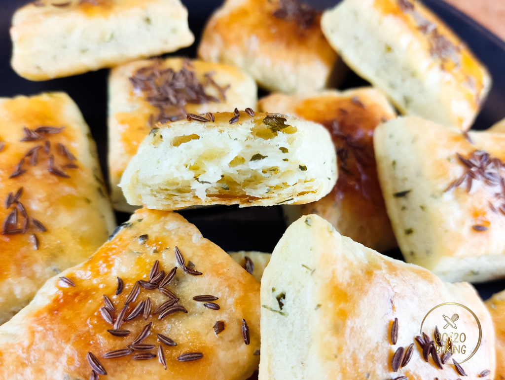 Simple Caraway Squares Made of Easy Homemade Puff Pastry