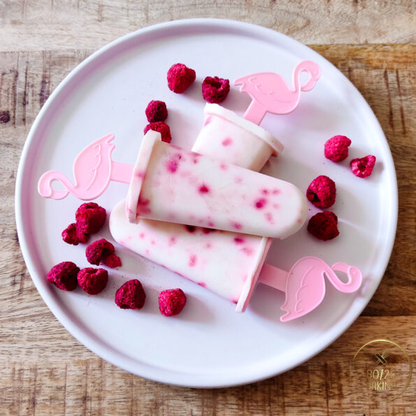 healthy yogurt raspberry popsicles