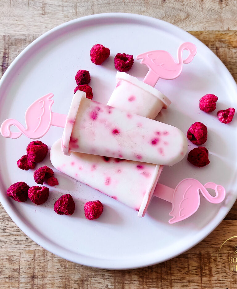 healthy yogurt raspberry popsicles