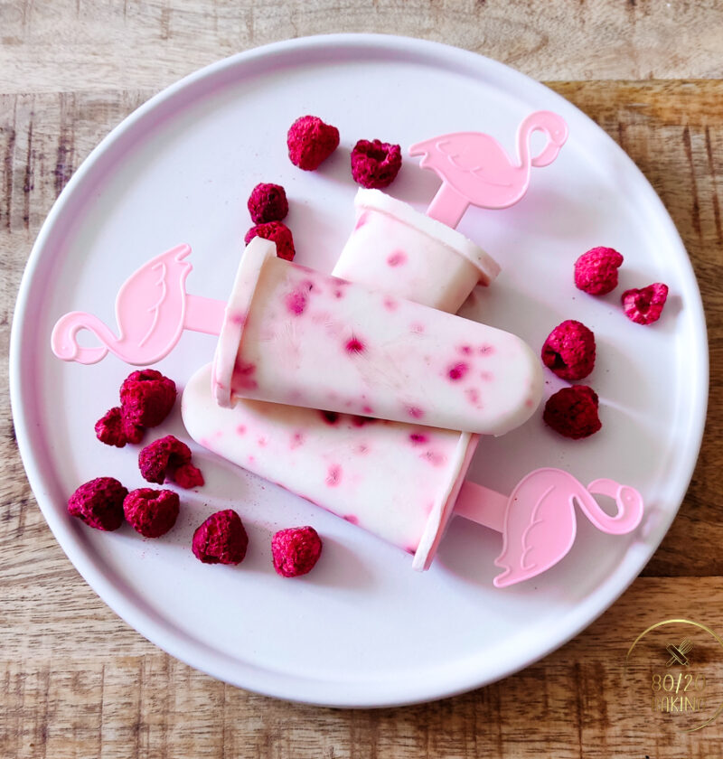 healthy yogurt raspberry popsicles