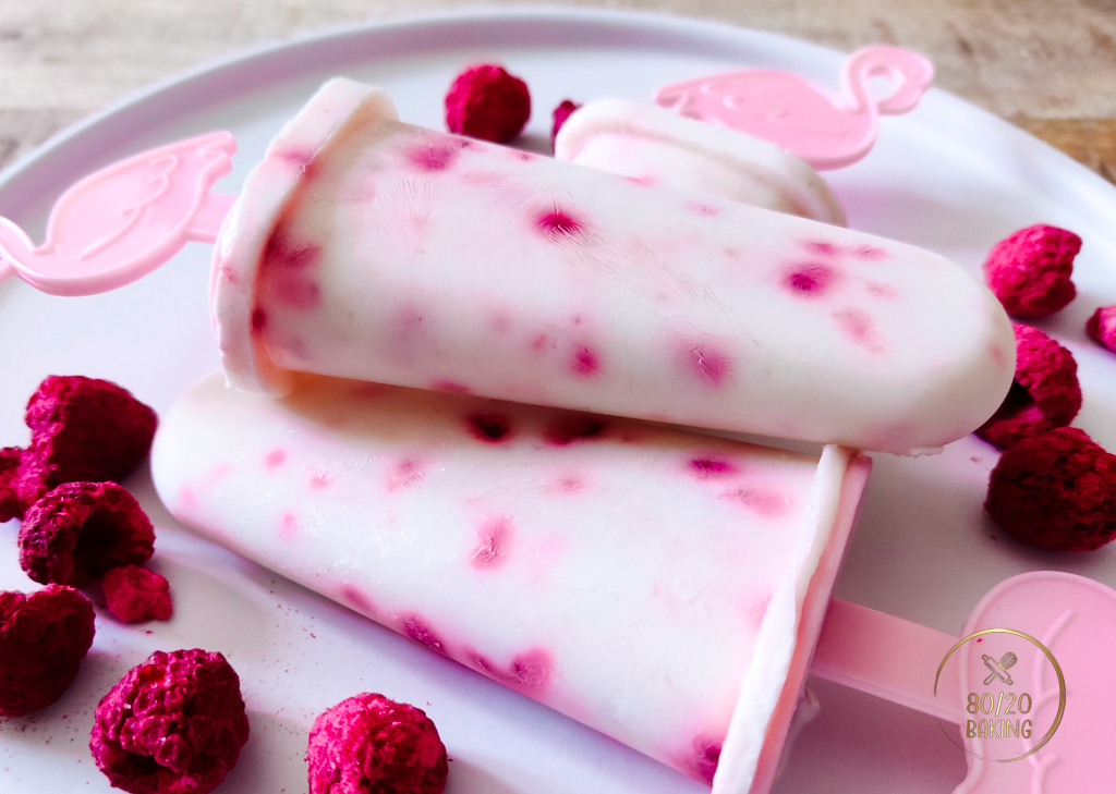 healthy yogurt raspberry popsicles