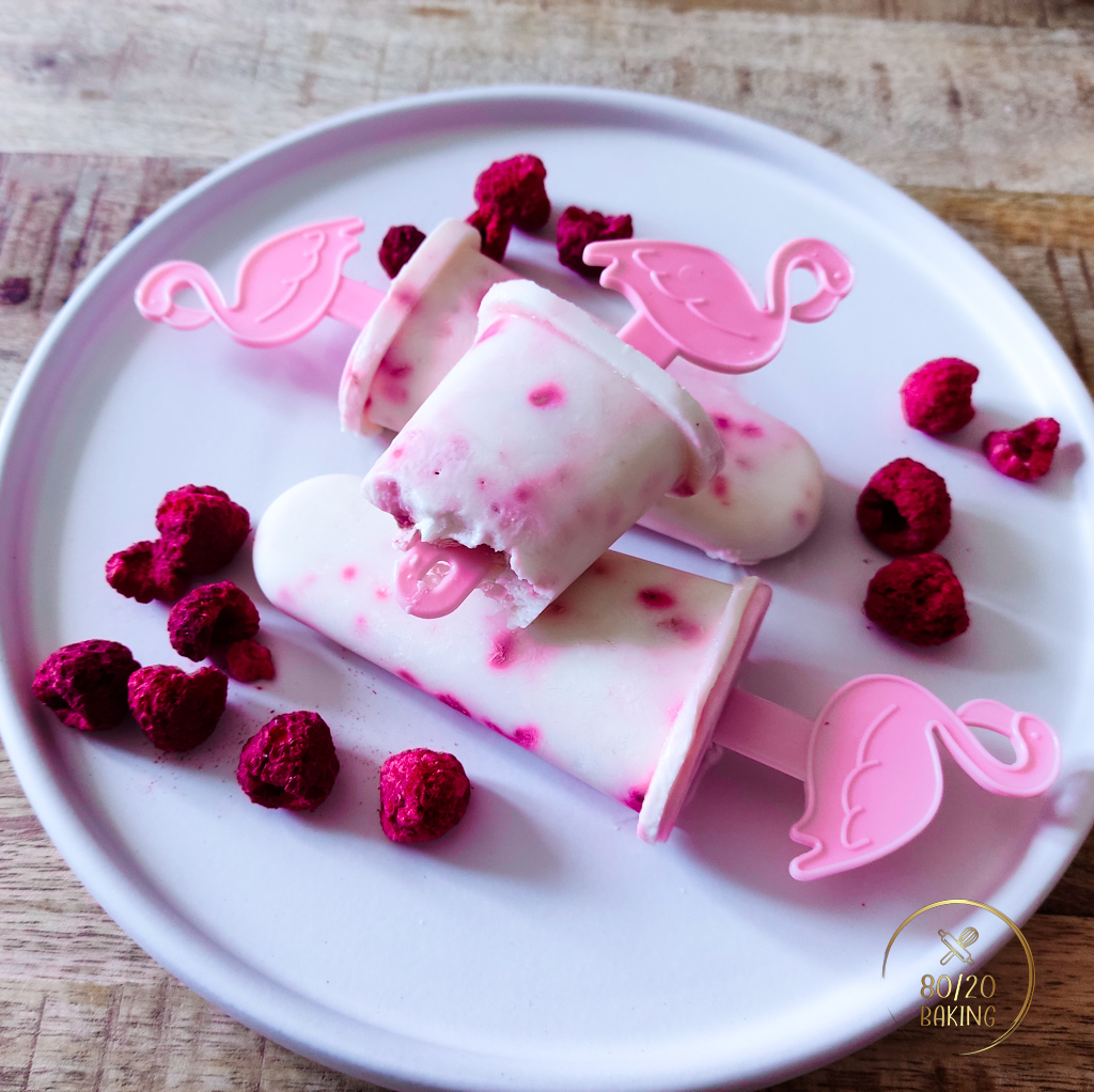 healthy yogurt raspberry popsicles