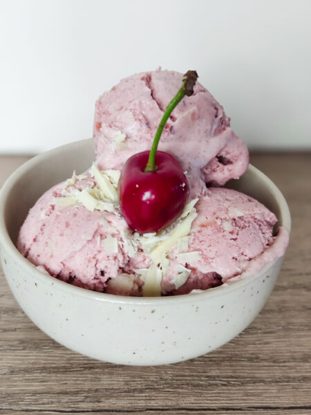 No Churn Cherry White Chocolate Ice Cream