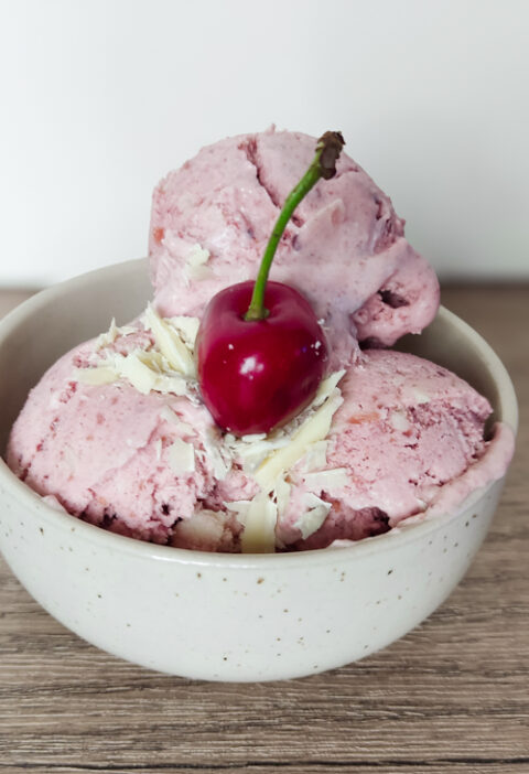 No Churn Cherry White Chocolate Ice Cream