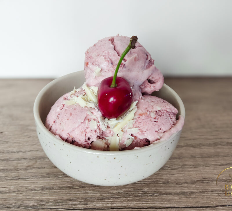 No Churn Cherry White Chocolate Ice Cream