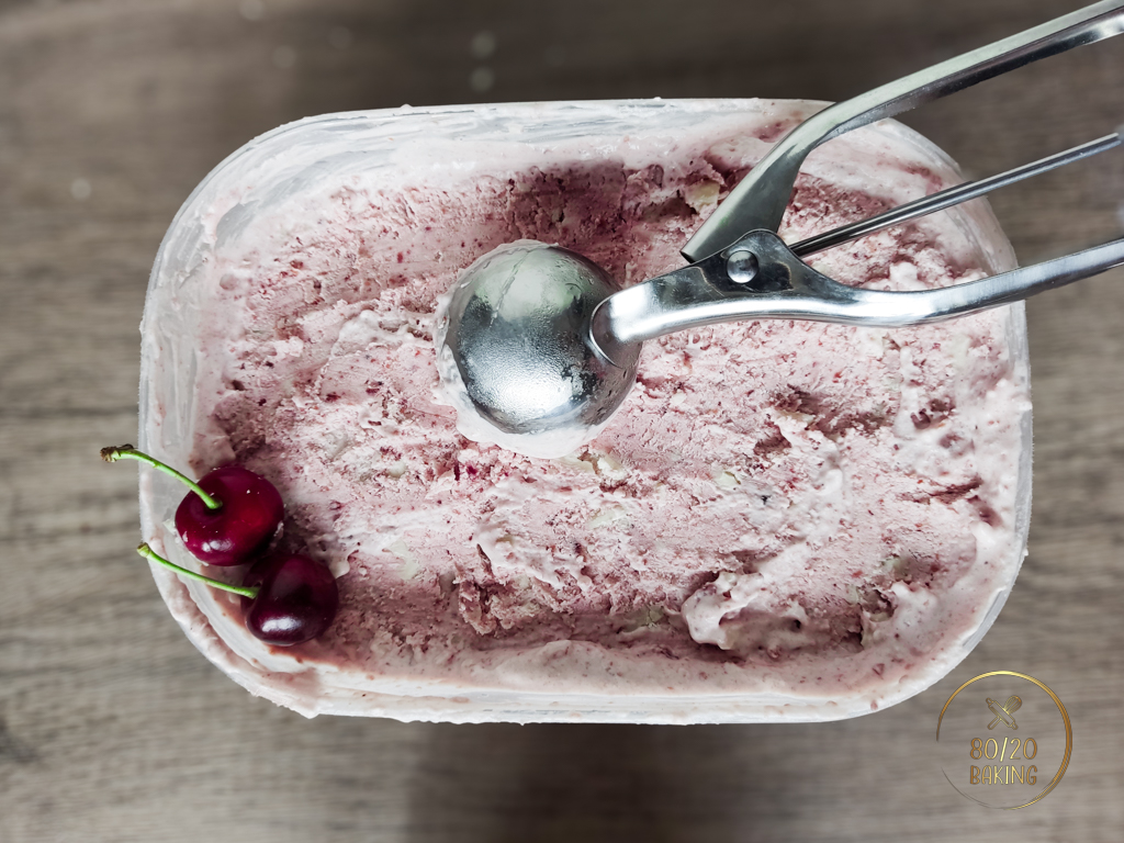 No Churn Cherry White Chocolate Ice Cream